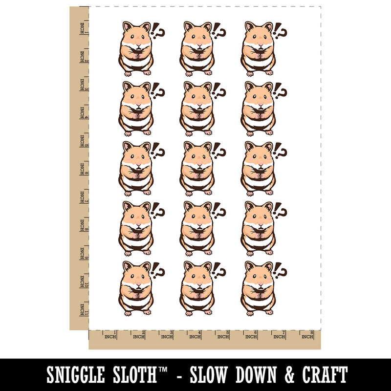 Shocked Syrian Teddy Bear Hamster Temporary Tattoo Water Resistant Fake Body Art Set Collection (1 Sheet)
