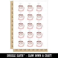 Cute Kawaii Hot Chocolate Temporary Tattoo Water Resistant Fake Body Art Set Collection (1 Sheet)