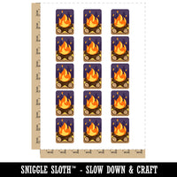 Campfire Cartoon Temporary Tattoo Water Resistant Fake Body Art Set Collection (1 Sheet)