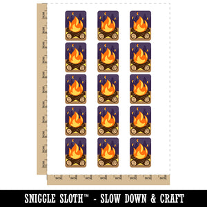 Campfire Cartoon Temporary Tattoo Water Resistant Fake Body Art Set Collection (1 Sheet)
