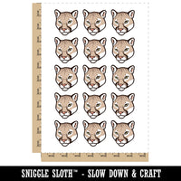 Cougar Head Mountain Lion Temporary Tattoo Water Resistant Fake Body Art Set Collection (1 Sheet)