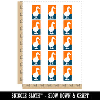 Duck From the Front Silhouette Temporary Tattoo Water Resistant Fake Body Art Set Collection (1 Sheet)