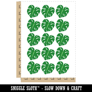 Monstera Leaf Swiss Cheese Plant Temporary Tattoo Water Resistant Fake Body Art Set Collection (1 Sheet)