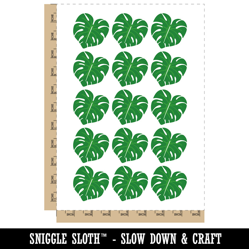 Monstera Leaf Swiss Cheese Plant Temporary Tattoo Water Resistant Fake Body Art Set Collection (1 Sheet)
