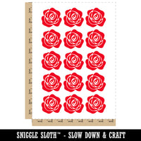 Rose Flower Solid Temporary Tattoo Water Resistant Fake Body Art Set Collection (1 Sheet)
