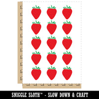 Strawberry Fruit Drawing Temporary Tattoo Water Resistant Fake Body Art Set Collection (1 Sheet)
