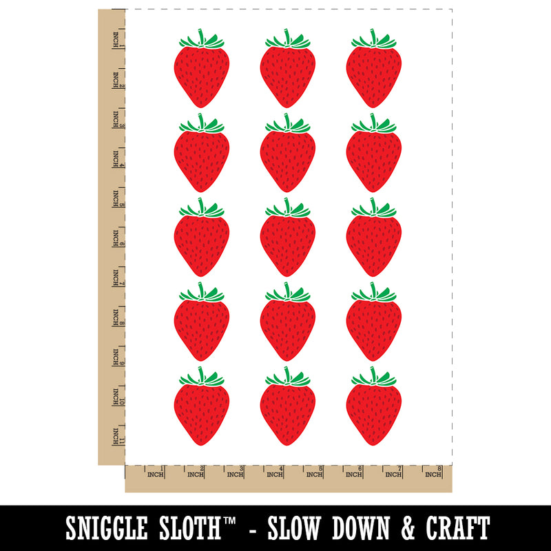 Strawberry Fruit Drawing Temporary Tattoo Water Resistant Fake Body Art Set Collection (1 Sheet)