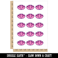 Yoga Lotus Flower Outline Temporary Tattoo Water Resistant Fake Body Art Set Collection (1 Sheet)