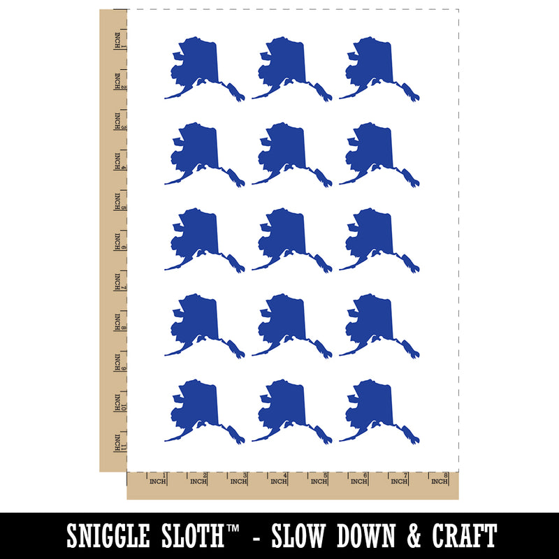 Alaska State Silhouette Temporary Tattoo Water Resistant Fake Body Art Set Collection (1 Sheet)