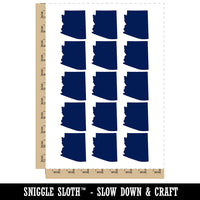 Arizona State Silhouette Temporary Tattoo Water Resistant Fake Body Art Set Collection (1 Sheet)