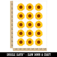 Cute Sunflower Doodle Temporary Tattoo Water Resistant Fake Body Art Set Collection (1 Sheet)