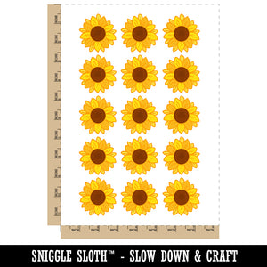 Cute Sunflower Doodle Temporary Tattoo Water Resistant Fake Body Art Set Collection (1 Sheet)