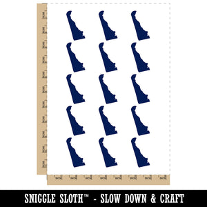 Delaware State Silhouette Temporary Tattoo Water Resistant Fake Body Art Set Collection (1 Sheet)