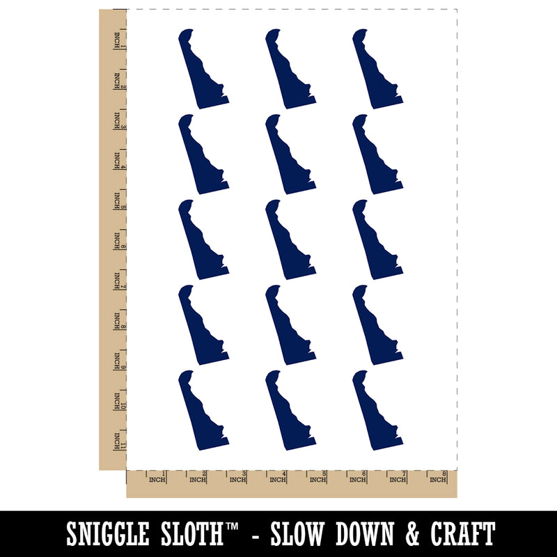 Delaware State Silhouette Temporary Tattoo Water Resistant Fake Body Art Set Collection (1 Sheet)