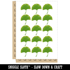 Hand Drawn Ginkgo Leaf Doodle Temporary Tattoo Water Resistant Fake Body Art Set Collection (1 Sheet)