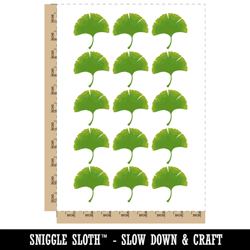 Hand Drawn Ginkgo Leaf Doodle Temporary Tattoo Water Resistant Fake Body Art Set Collection (1 Sheet)