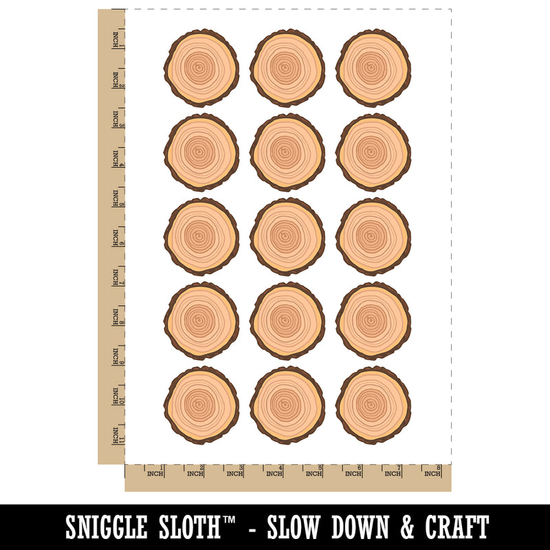 Hand Drawn Tree Rings Doodle Temporary Tattoo Water Resistant Fake Body Art Set Collection (1 Sheet)