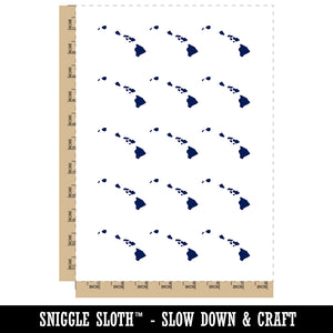 Hawaii State Silhouette Temporary Tattoo Water Resistant Fake Body Art Set Collection (1 Sheet)