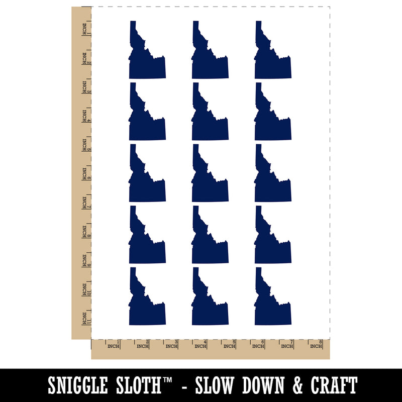 Idaho State Silhouette Temporary Tattoo Water Resistant Fake Body Art Set Collection (1 Sheet)