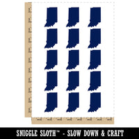 Indiana State Silhouette Temporary Tattoo Water Resistant Fake Body Art Set Collection (1 Sheet)