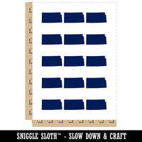 Kansas State Silhouette Temporary Tattoo Water Resistant Fake Body Art Set Collection (1 Sheet)