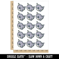 Kawaii Narwhal Temporary Tattoo Water Resistant Fake Body Art Set Collection (1 Sheet)