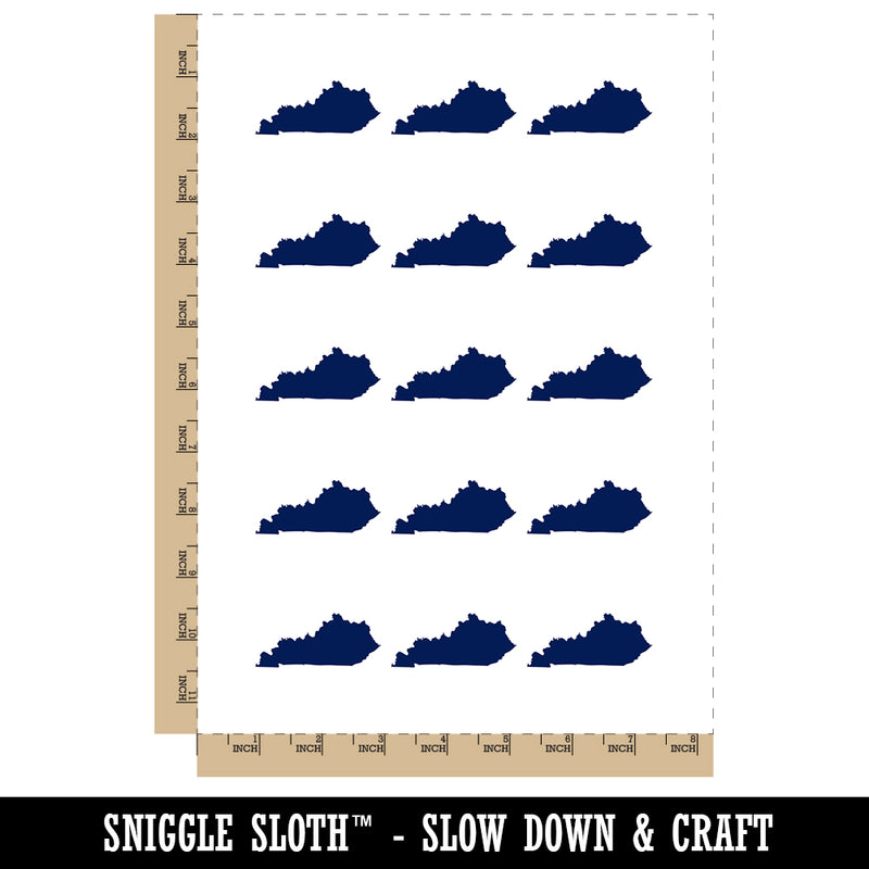 Kentucky State Silhouette Temporary Tattoo Water Resistant Fake Body Art Set Collection (1 Sheet)