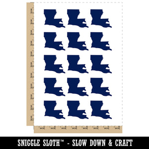 Louisiana State Silhouette Temporary Tattoo Water Resistant Fake Body Art Set Collection (1 Sheet)