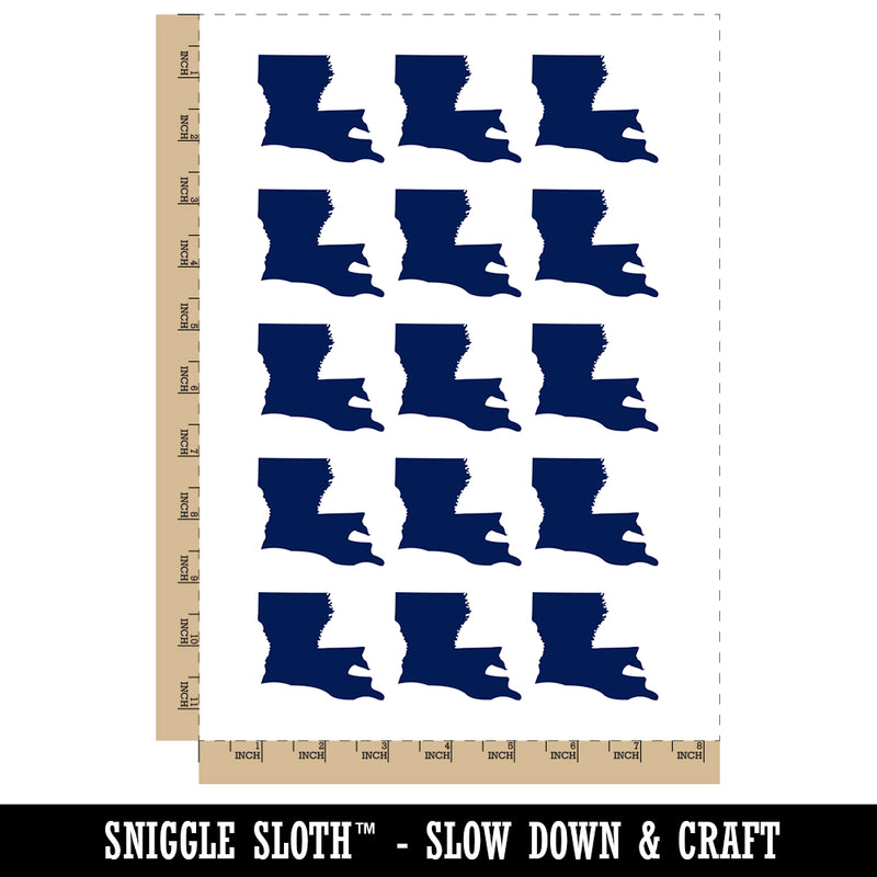 Louisiana State Silhouette Temporary Tattoo Water Resistant Fake Body Art Set Collection (1 Sheet)