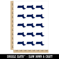 Massachusetts State Silhouette Temporary Tattoo Water Resistant Fake Body Art Set Collection (1 Sheet)