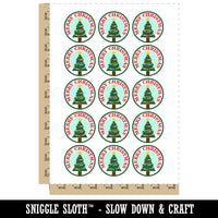 Merry Christmas Holiday Evergreen Tree Temporary Tattoo Water Resistant Fake Body Art Set Collection (1 Sheet)