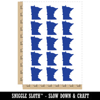 Minnesota State Silhouette Temporary Tattoo Water Resistant Fake Body Art Set Collection (1 Sheet)