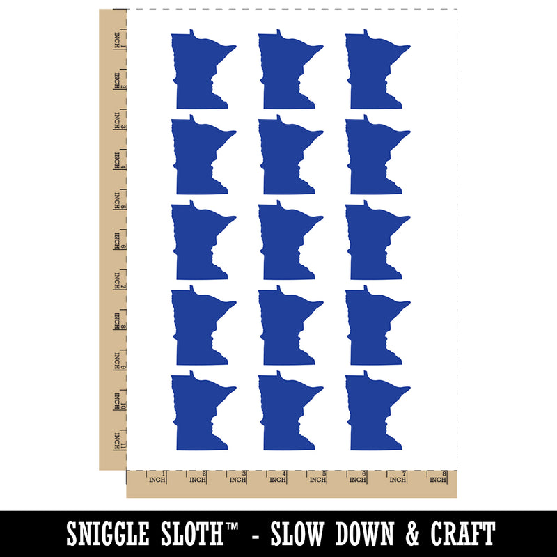 Minnesota State Silhouette Temporary Tattoo Water Resistant Fake Body Art Set Collection (1 Sheet)