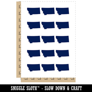 Montana State Silhouette Temporary Tattoo Water Resistant Fake Body Art Set Collection (1 Sheet)