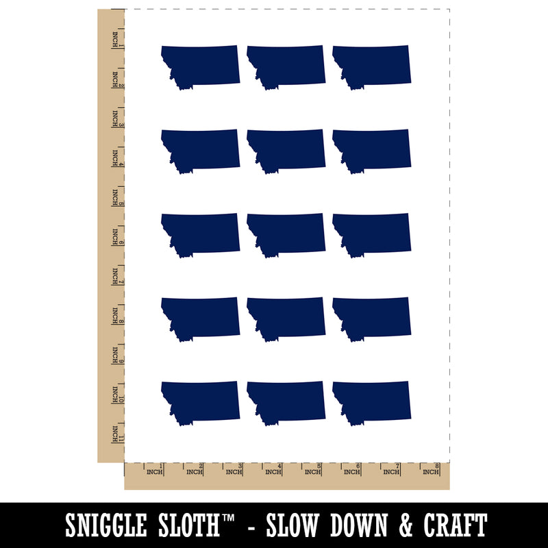 Montana State Silhouette Temporary Tattoo Water Resistant Fake Body Art Set Collection (1 Sheet)