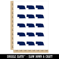 Nebraska State Silhouette Temporary Tattoo Water Resistant Fake Body Art Set Collection (1 Sheet)