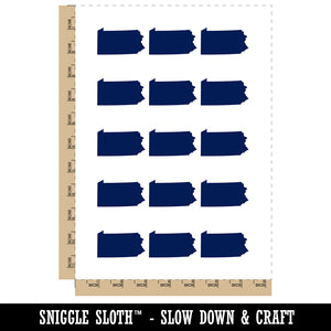Pennsylvania State Silhouette Temporary Tattoo Water Resistant Fake Body Art Set Collection (1 Sheet)