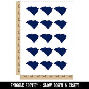 South Carolina State Silhouette Temporary Tattoo Water Resistant Fake Body Art Set Collection (1 Sheet)