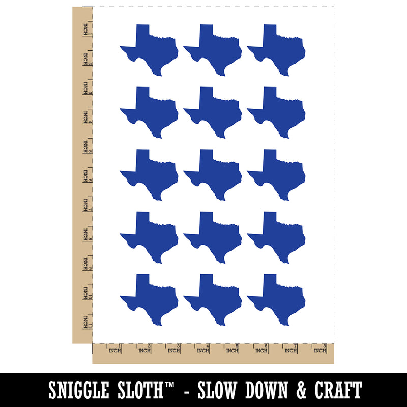 Texas State Silhouette Temporary Tattoo Water Resistant Fake Body Art Set Collection (1 Sheet)