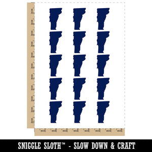 Vermont State Silhouette Temporary Tattoo Water Resistant Fake Body Art Set Collection (1 Sheet)