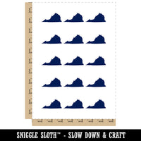 Virginia State Silhouette Temporary Tattoo Water Resistant Fake Body Art Set Collection (1 Sheet)