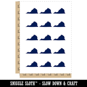 Virginia State Silhouette Temporary Tattoo Water Resistant Fake Body Art Set Collection (1 Sheet)