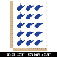 West Virginia State Silhouette Temporary Tattoo Water Resistant Fake Body Art Set Collection (1 Sheet)