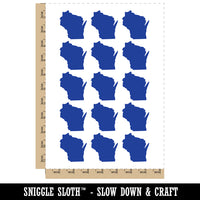 Wisconsin State Silhouette Temporary Tattoo Water Resistant Fake Body Art Set Collection (1 Sheet)