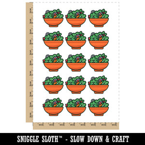 Bowl of Salad with Lettuce Tomato and Onion Temporary Tattoo Water Resistant Fake Body Art Set Collection (1 Sheet)