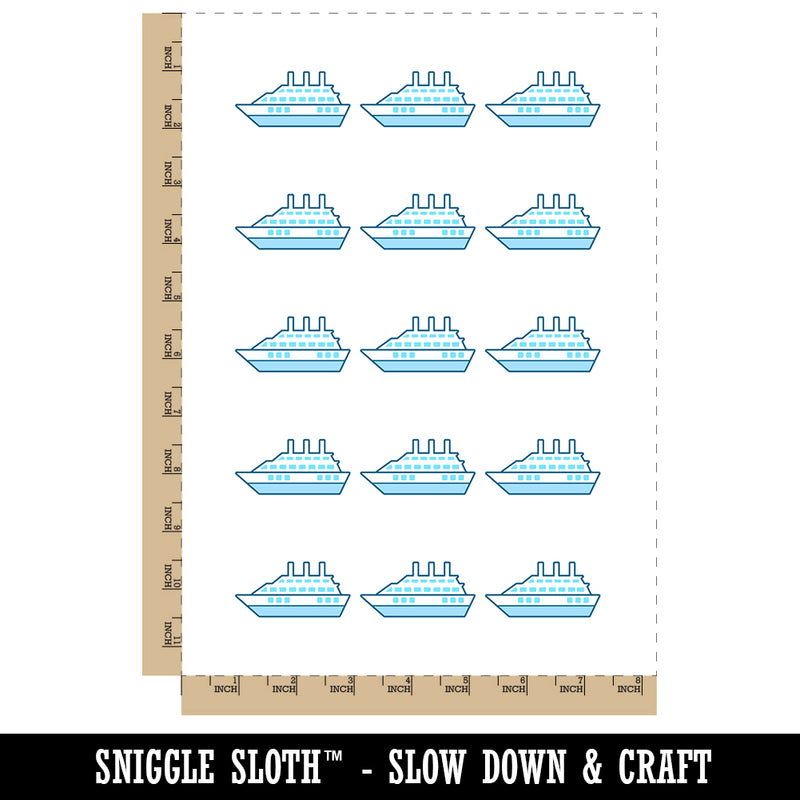 Vacation Cruise Ship Boat Temporary Tattoo Water Resistant Fake Body Art Set Collection (1 Sheet)