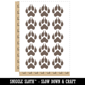 Wolf Coyote Paw Print Temporary Tattoo Water Resistant Fake Body Art Set Collection (1 Sheet)