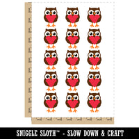 Owl Holding Heart Temporary Tattoo Water Resistant Fake Body Art Set Collection (1 Sheet)