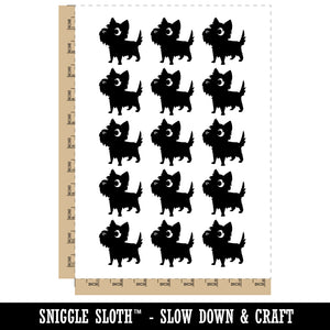 Lovable Cartoon Cairn Terrier Temporary Tattoo Water Resistant Fake Body Art Set Collection (1 Sheet)