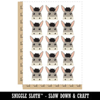 Peeking Donkey Temporary Tattoo Water Resistant Fake Body Art Set Collection (1 Sheet)